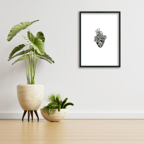 Print Corazón Fungi Living Room