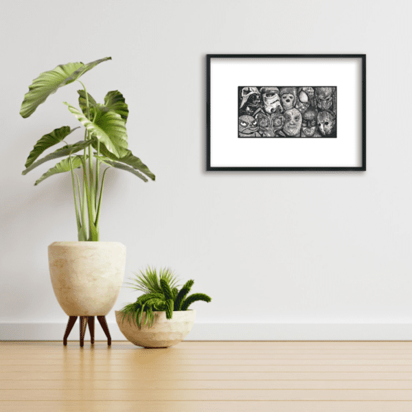 Print Mascaritas Sagradas Living Room